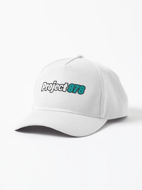 White baseball cap with the Project 878 logo